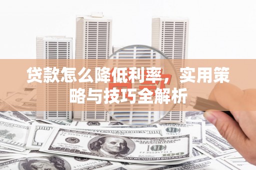山海关贷款怎么降低利率，实用策略与技巧全解析