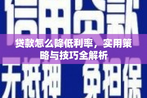 山海关贷款怎么降低利率，实用策略与技巧全解析