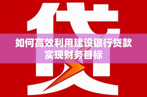 山海关如何高效利用建设银行贷款实现财务目标