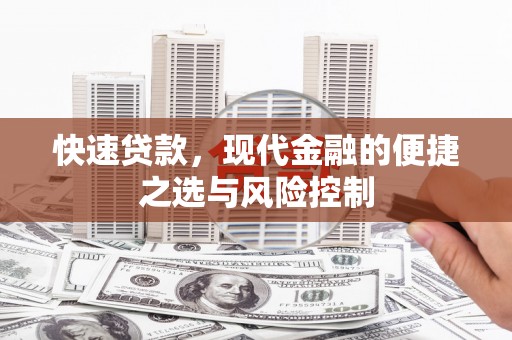 山海关快速贷款，现代金融的便捷之选与风险控制