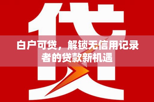 山海关白户可贷，解锁无信用记录者的贷款新机遇