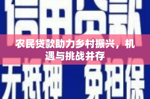 山海关农民贷款助力乡村振兴，机遇与挑战并存