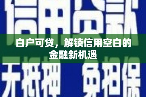 山海关白户可贷，解锁信用空白的金融新机遇