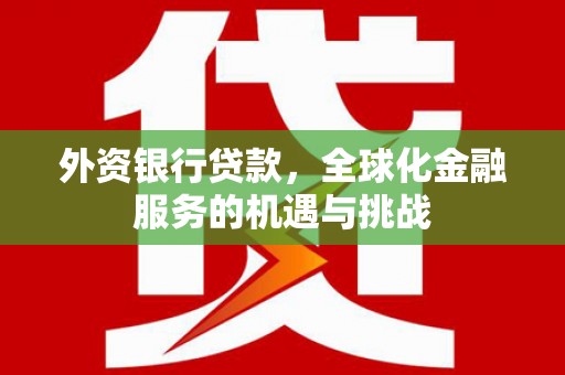 山海关外资银行贷款，全球化金融服务的机遇与挑战