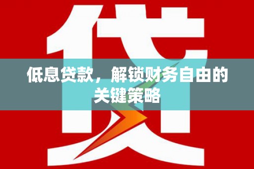 山海关低息贷款，解锁财务自由的关键策略