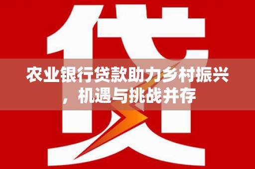 山海关农业银行贷款助力乡村振兴，机遇与挑战并存