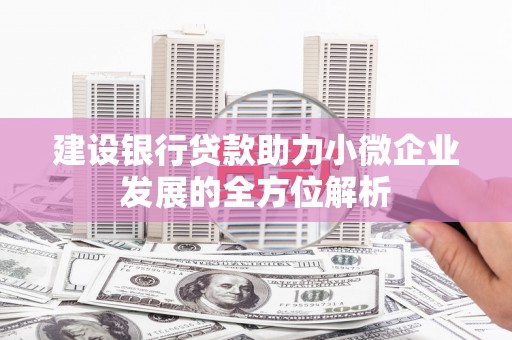 山海关建设银行贷款助力小微企业发展的全方位解析