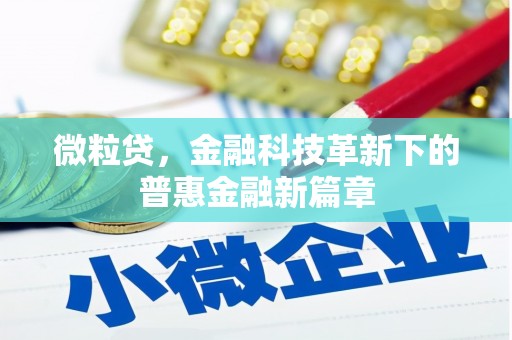 山海关微粒贷，金融科技革新下的普惠金融新篇章