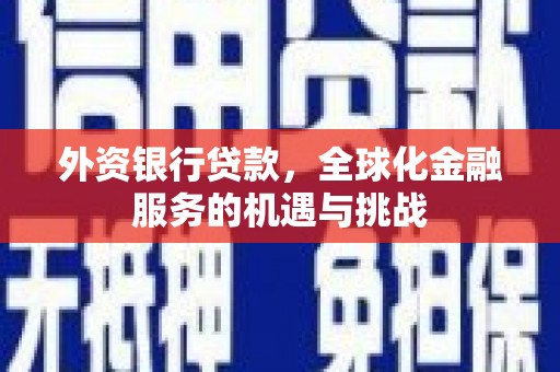 山海关外资银行贷款，全球化金融服务的机遇与挑战